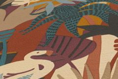 39096-1 cikkszámú tapéta, As Creation Antigua tapéta katalógusából állatok,természeti mintás,kék,narancs-terrakotta,súrolható,vlies tapéta