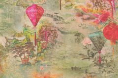 37466-1 cikkszámú tapéta, As Creation Asian Fusion tapéta katalógusából Különleges motívumos,természeti mintás,narancs-terrakotta,pink-rózsaszín,zöld,súrolható,vlies tapéta