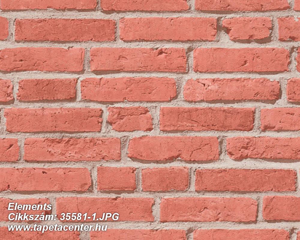 3d hatású,kőhatású-kőmintás,retro,narancs-terrakotta,súrolható,vlies tapéta 