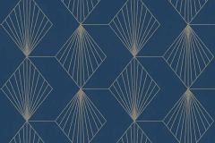 36710-2 cikkszámú tapéta, As Creation French Affair tapéta katalógusából Dekor,geometriai mintás,arany,kék,súrolható,vlies tapéta