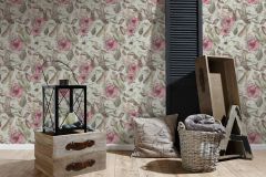 37216-4 cikkszámú tapéta, As Creation Greenery tapéta katalógusából Virágmintás,bézs-drapp,pink-rózsaszín,zöld,súrolható,vlies tapéta