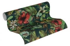 37216-5 cikkszámú tapéta, As Creation Greenery tapéta katalógusából Virágmintás,kék,piros-bordó,zöld,súrolható,vlies tapéta