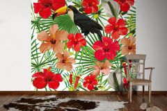 DD116609 cikkszámú tapéta, As Creation Greenery tapéta katalógusából Absztrakt,virágmintás,piros-bordó,zöld,vlies panel, fotótapéta
