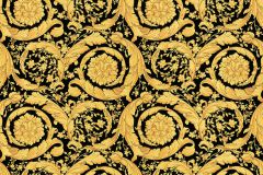 93583-4 cikkszámú tapéta, As Creation Versace 3 tapéta katalógusából Barokk-klasszikus,különleges felületű,virágmintás,arany,fekete,súrolható,vlies tapéta