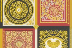 38704-6 cikkszámú tapéta, As Creation Versace 5 tapéta katalógusából Barokk-klasszikus,arany,fekete,piros-bordó,súrolható,vlies tapéta