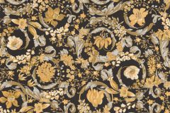 38706-5 cikkszámú tapéta, As Creation Versace 5 tapéta katalógusából Barokk-klasszikus,virágmintás,arany,ezüst,fekete,súrolható,vlies tapéta