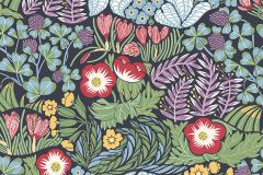4842 cikkszámú tapéta, Boras New Heritage tapéta katalógusából Rajzolt,természeti mintás,virágmintás,fekete,kék,lila,piros-bordó,zöld,lemosható,vlies tapéta