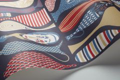 1760 cikkszámú tapéta, Boras Scandinavian Designers II tapéta katalógusából Különleges motívumos,retro,bézs-drapp,fehér,lila,narancs-terrakotta,piros-bordó,lemosható,vlies tapéta