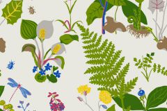1788 cikkszámú tapéta, Boras Scandinavian Designers II tapéta katalógusából állatok,rajzolt,retro,természeti mintás,barna,fehér,kék,lila,sárga,zöld,lemosható,vlies tapéta