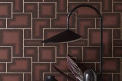 3086 cikkszámú tapéta, Boras The Apartment tapéta katalógusából Geometriai mintás,kockás,retro,bronz,piros-bordó,lemosható,vlies tapéta