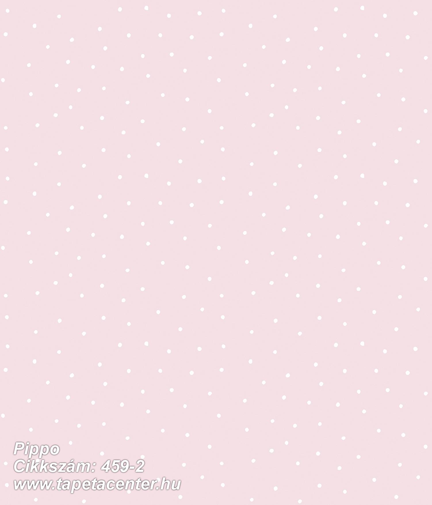 Gyerek,pöttyös,fehér,pink-rózsaszín,gyengén mosható,papír tapéta 