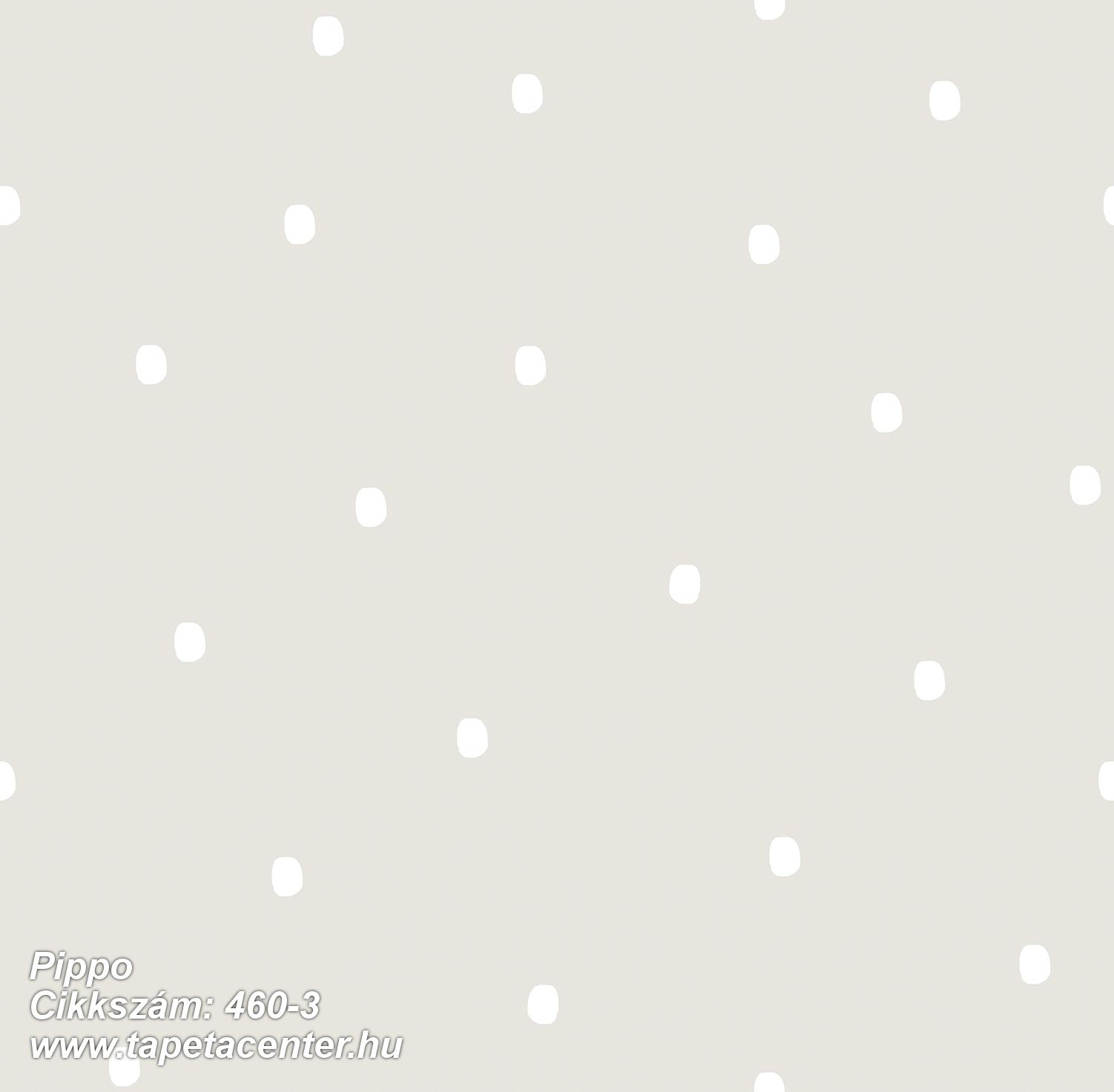 Gyerek,pöttyös,fehér,szürke,gyengén mosható,papír tapéta 