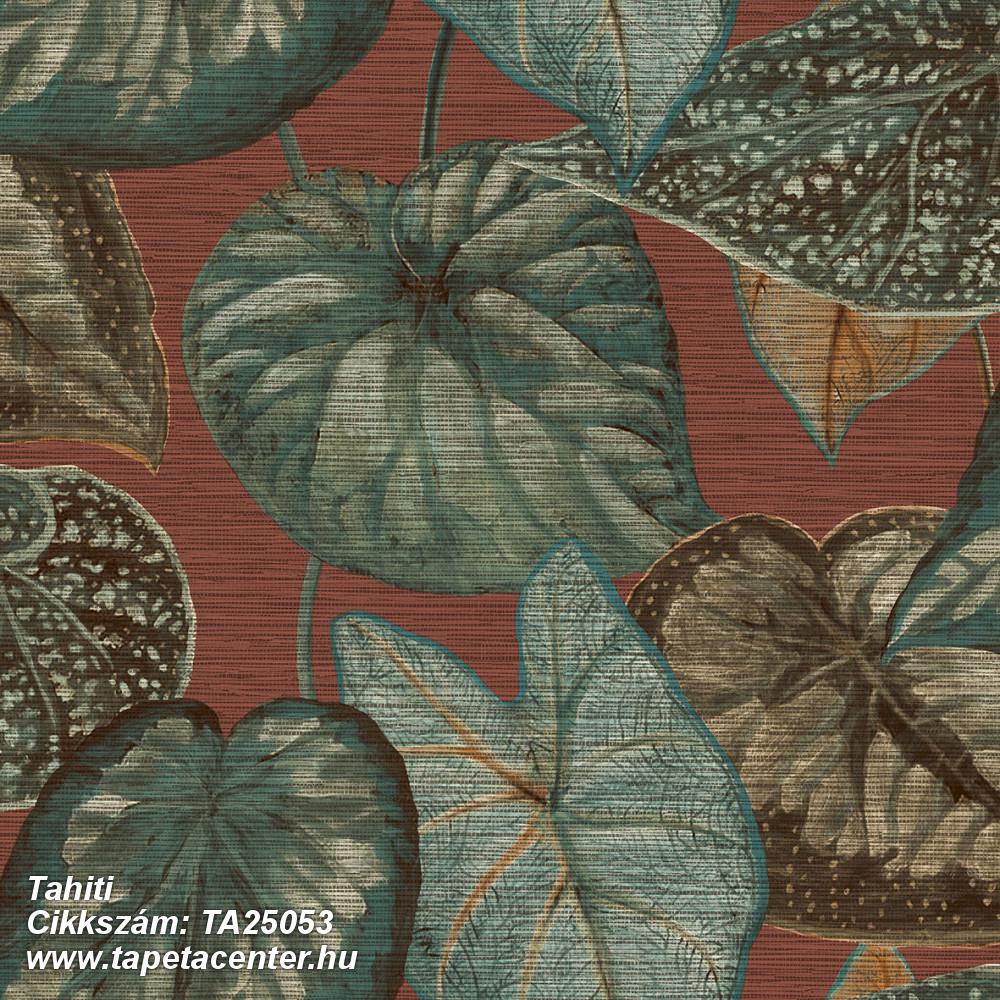 Természeti mintás,textil hatású,kék,piros-bordó,zöld,lemosható,vlies tapéta 
