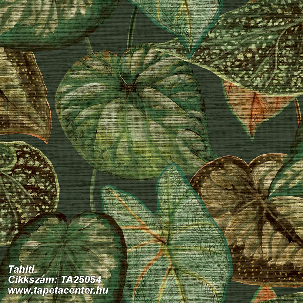 Természeti mintás,textil hatású,barna,zöld,lemosható,vlies tapéta 