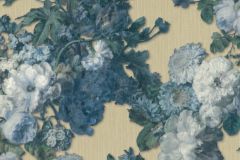 10153-02 cikkszámú tapéta, Erismann Elle tapéta katalógusából Metál-fényes,virágmintás,arany,kék,lemosható,vlies tapéta