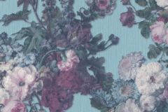 10153-18 cikkszámú tapéta, Erismann Elle tapéta katalógusából Metál-fényes,virágmintás,kék,pink-rózsaszín,lemosható,vlies tapéta