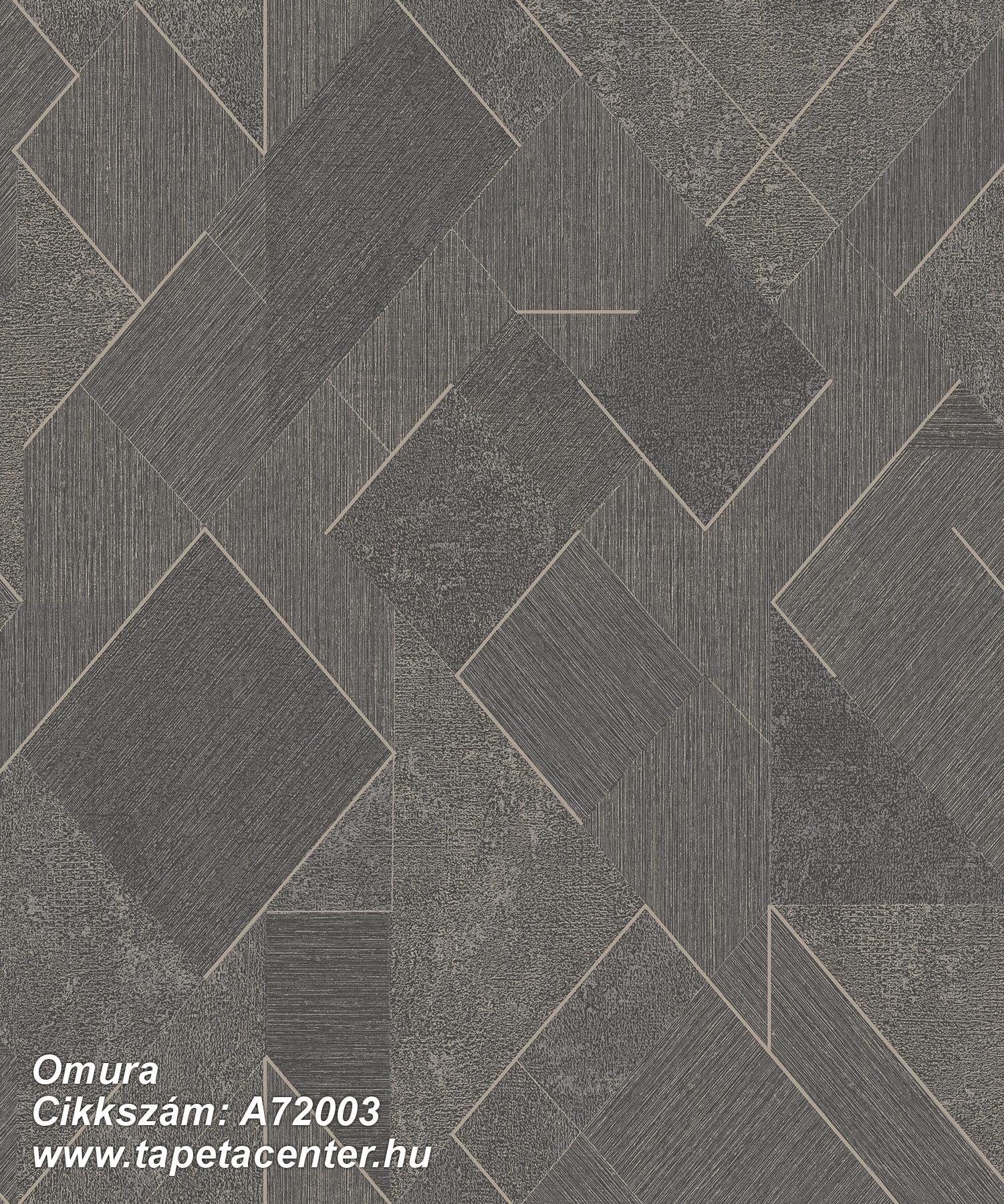 Geometriai mintás,arany,barna,lemosható,vlies tapéta 