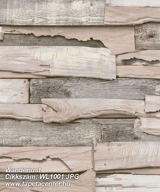 Fa hatású-fa mintás,barna,súrolható,vlies tapéta 