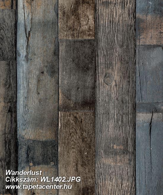 Fa hatású-fa mintás,kék,szürke,súrolható,vlies tapéta 