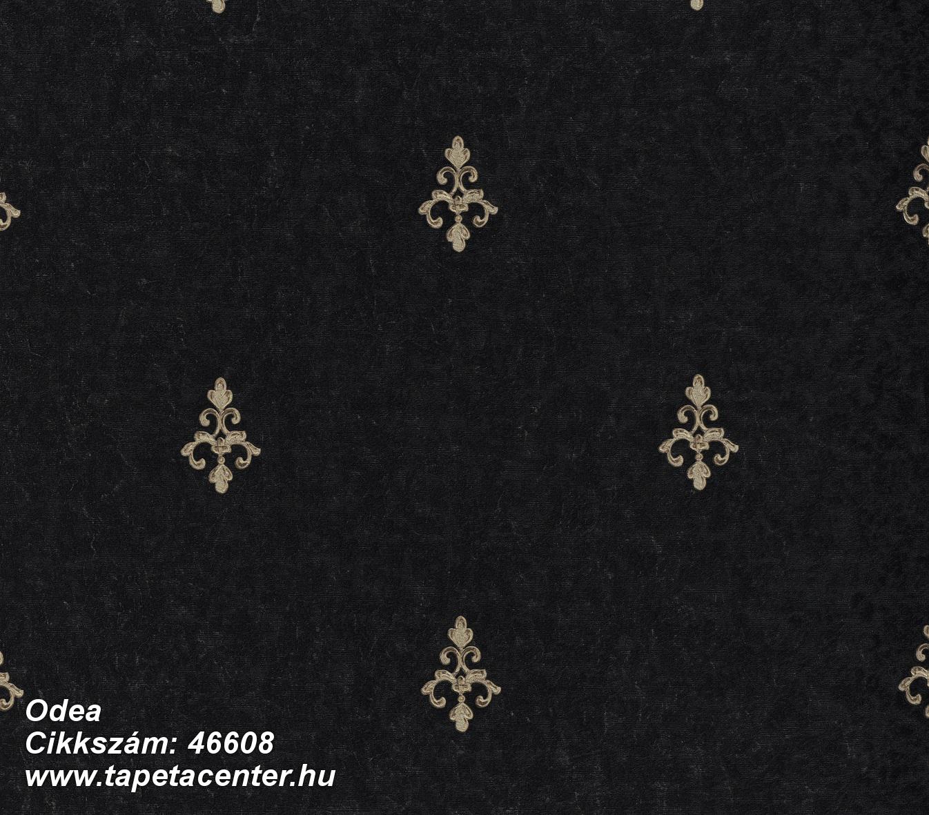 Barokk-klasszikus,különleges felületű,arany,fekete,súrolható,vlies tapéta 
