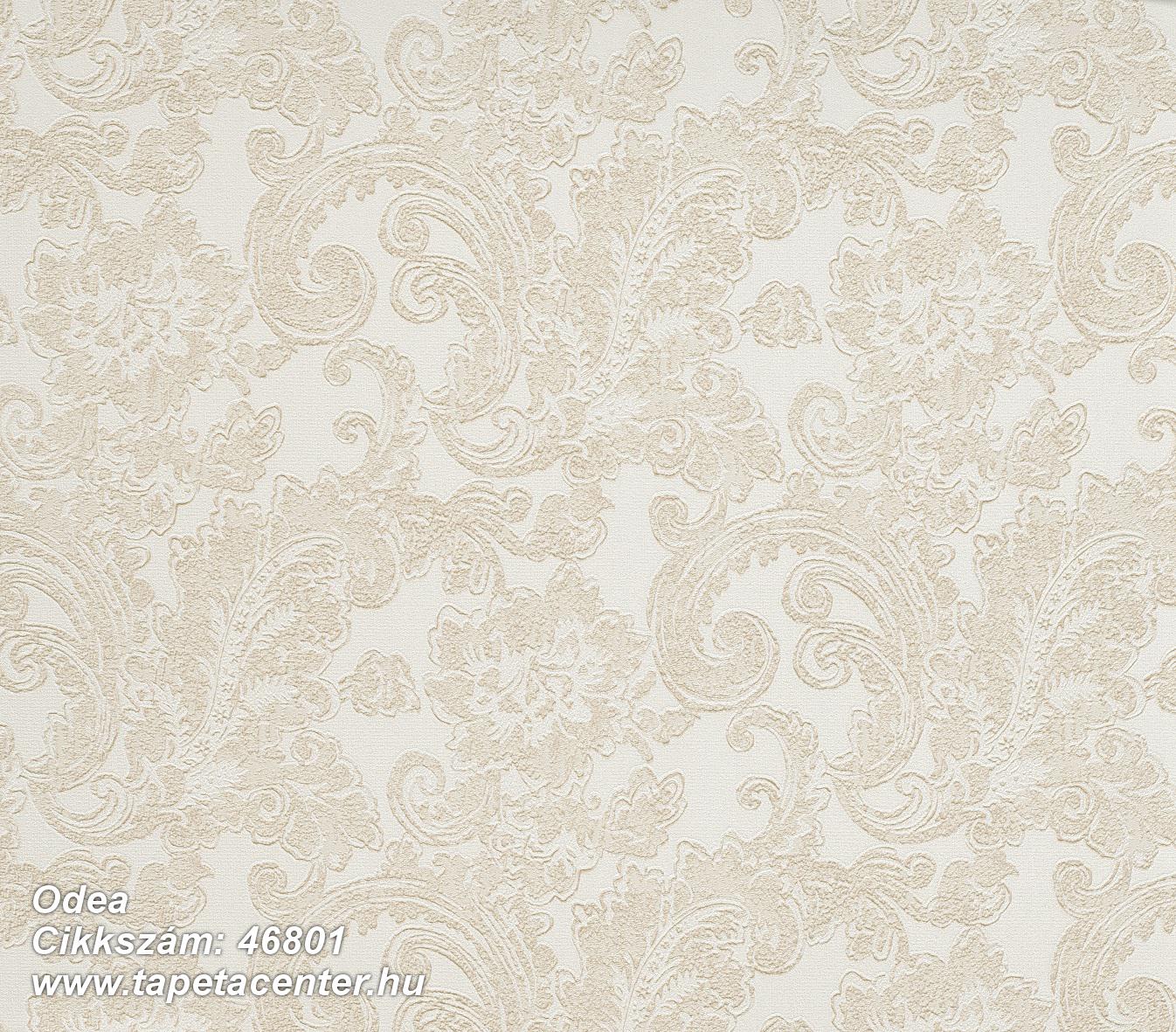 Barokk-klasszikus,különleges felületű,textil hatású,bézs-drapp,fehér,súrolható,vlies tapéta 