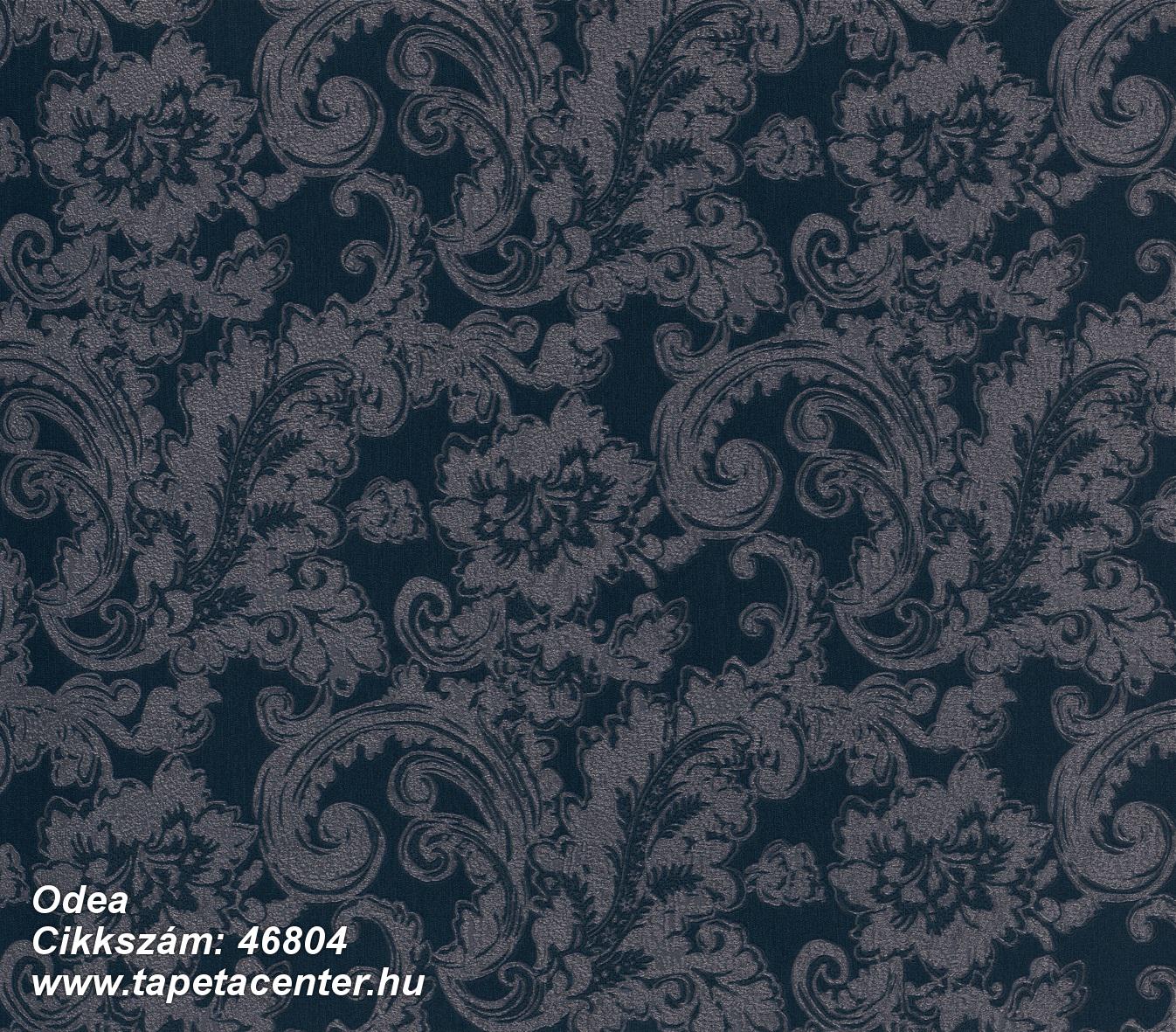 Barokk-klasszikus,különleges felületű,textil hatású,kék,szürke,súrolható,vlies tapéta 