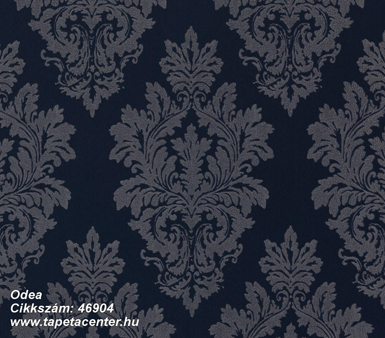 Barokk-klasszikus,különleges felületű,textil hatású,kék,szürke,súrolható,vlies tapéta 