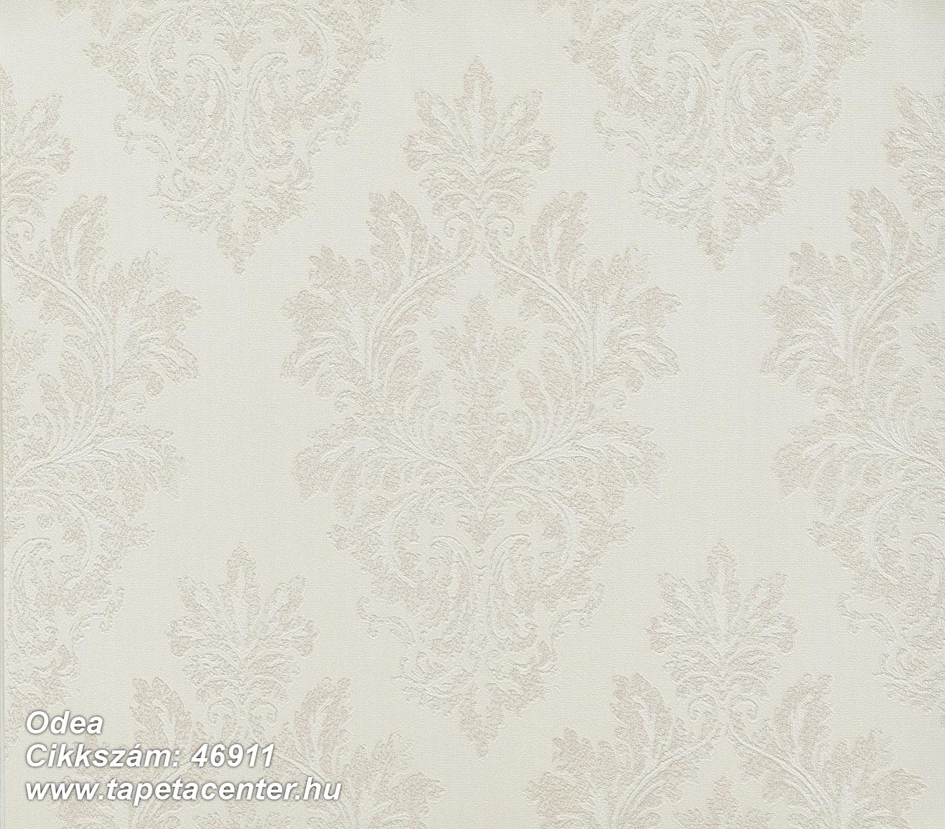 Barokk-klasszikus,különleges felületű,textil hatású,fehér,gyöngyház,lila,súrolható,vlies tapéta 