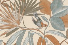 291550 cikkszámú tapéta, Rasch Textil Sakura tapéta katalógusából állatok,természeti mintás,bézs-drapp,kék,narancs-terrakotta,gyengén mosható,vlies tapéta