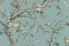 295886 cikkszámú tapéta, Rasch Textil Sakura tapéta katalógusából Virágmintás,barna,kék,gyengén mosható,vlies tapéta