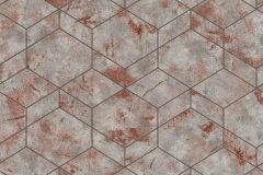 649628 cikkszámú tapéta, Rasch Andy Wand tapéta katalógusából 3d hatású,geometriai mintás,piros-bordó,szürke,lemosható,vlies tapéta