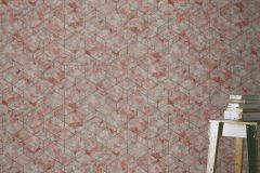 649628 cikkszámú tapéta, Rasch Andy Wand tapéta katalógusából 3d hatású,geometriai mintás,piros-bordó,szürke,lemosható,vlies tapéta