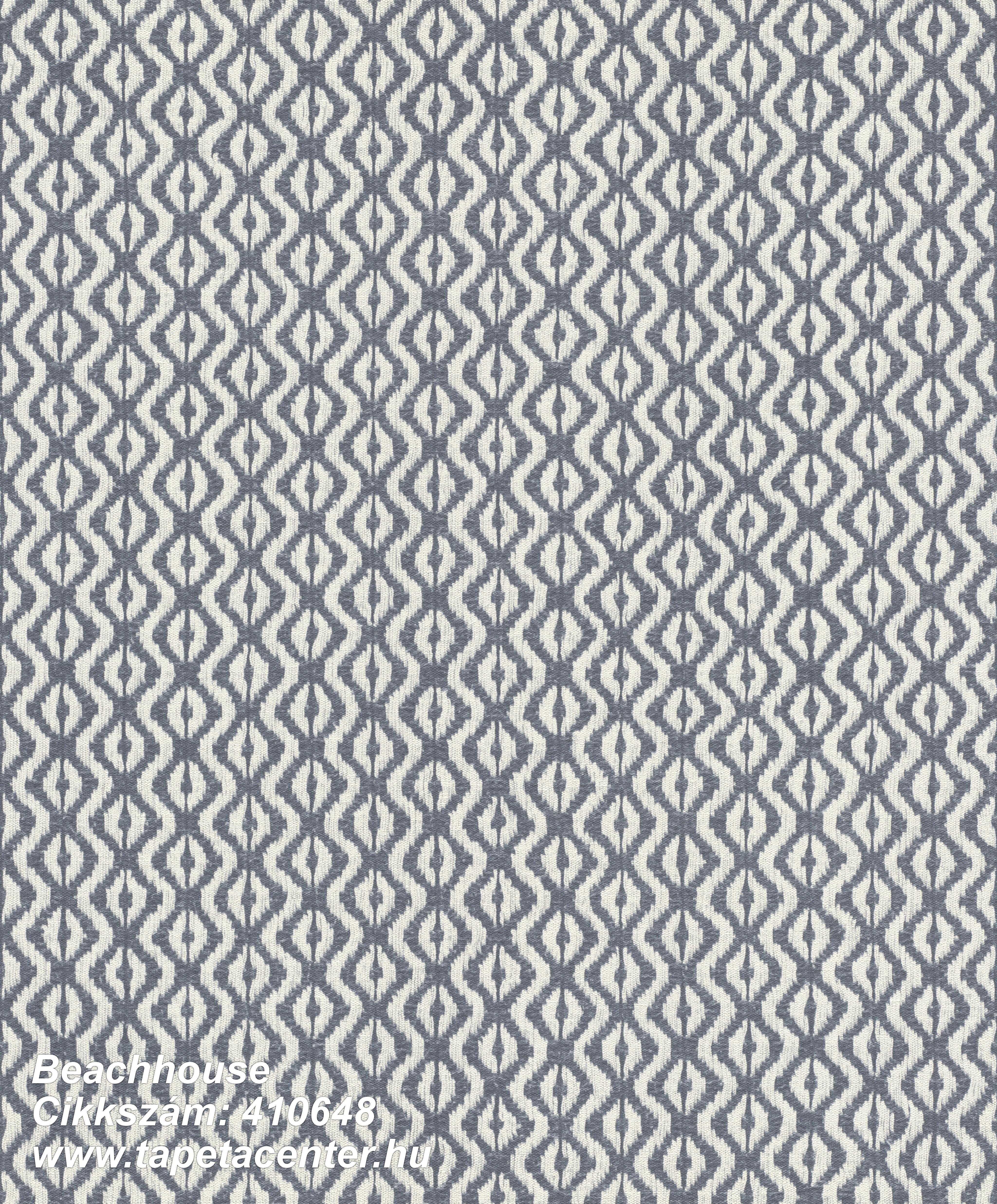 Geometriai mintás,textil hatású,textilmintás,fehér,kék,lemosható,vlies tapéta 