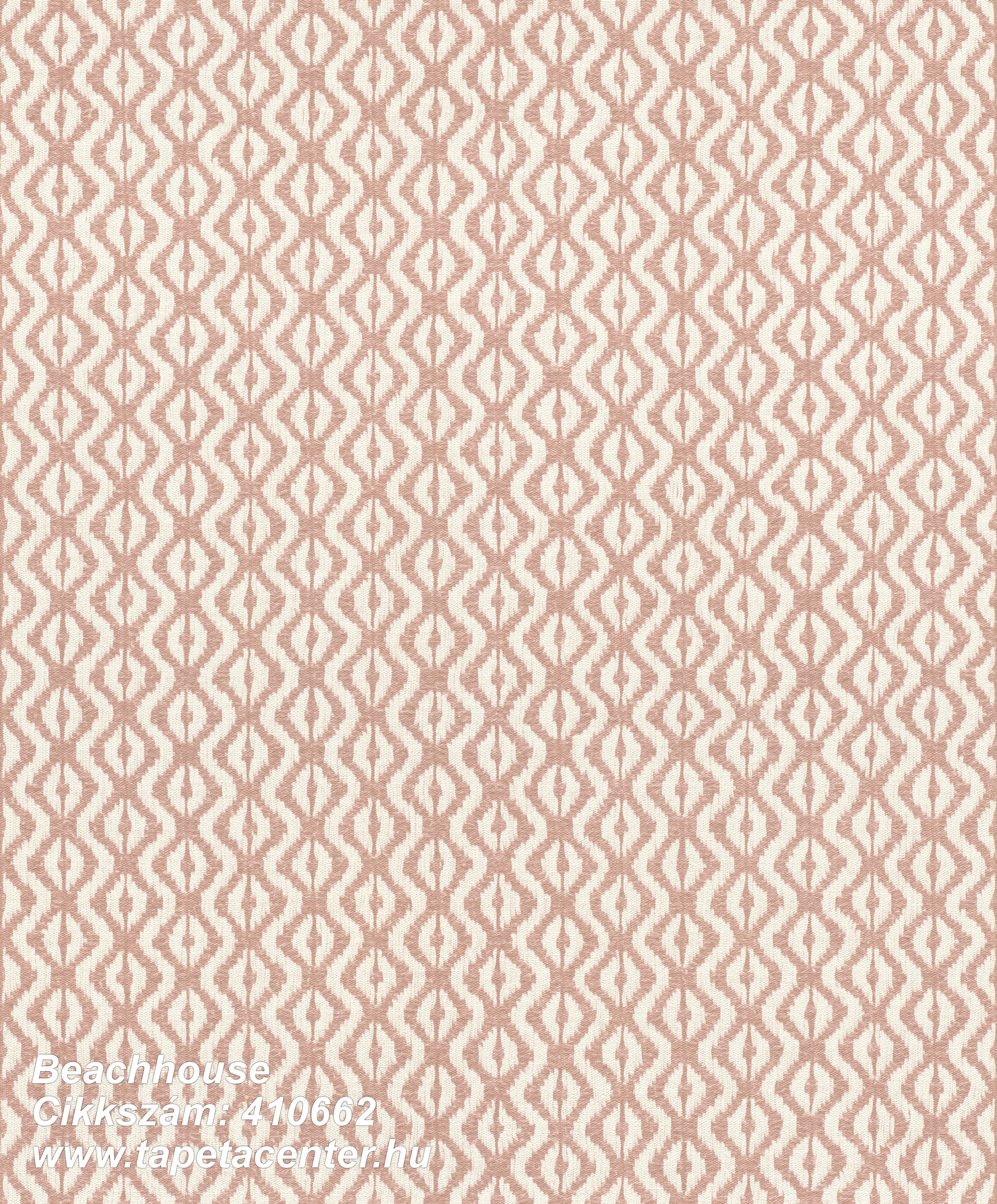 Geometriai mintás,textil hatású,textilmintás,fehér,pink-rózsaszín,lemosható,vlies tapéta 
