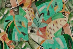 291116 cikkszámú tapéta, Rasch Casa Merida tapéta katalógusából Narancs-terrakotta,zöld,vlies poszter, fotótapéta