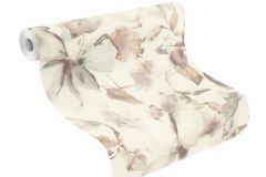 481235 cikkszámú tapéta, Rasch Florentine 4 tapéta katalógusából Rajzolt,textil hatású,virágmintás,bézs-drapp,fehér,lila,szürke,lemosható,vlies tapéta