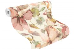 481259 cikkszámú tapéta, Rasch Florentine 4 tapéta katalógusából Rajzolt,textil hatású,virágmintás,fehér,pink-rózsaszín,zöld,lemosható,vlies tapéta