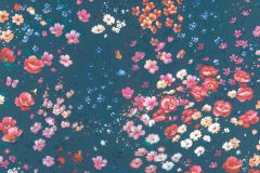 288376 cikkszámú tapéta, Rasch Petite Fleur 5 tapéta katalógusából Virágmintás,kék,pink-rózsaszín,gyengén mosható,vlies tapéta