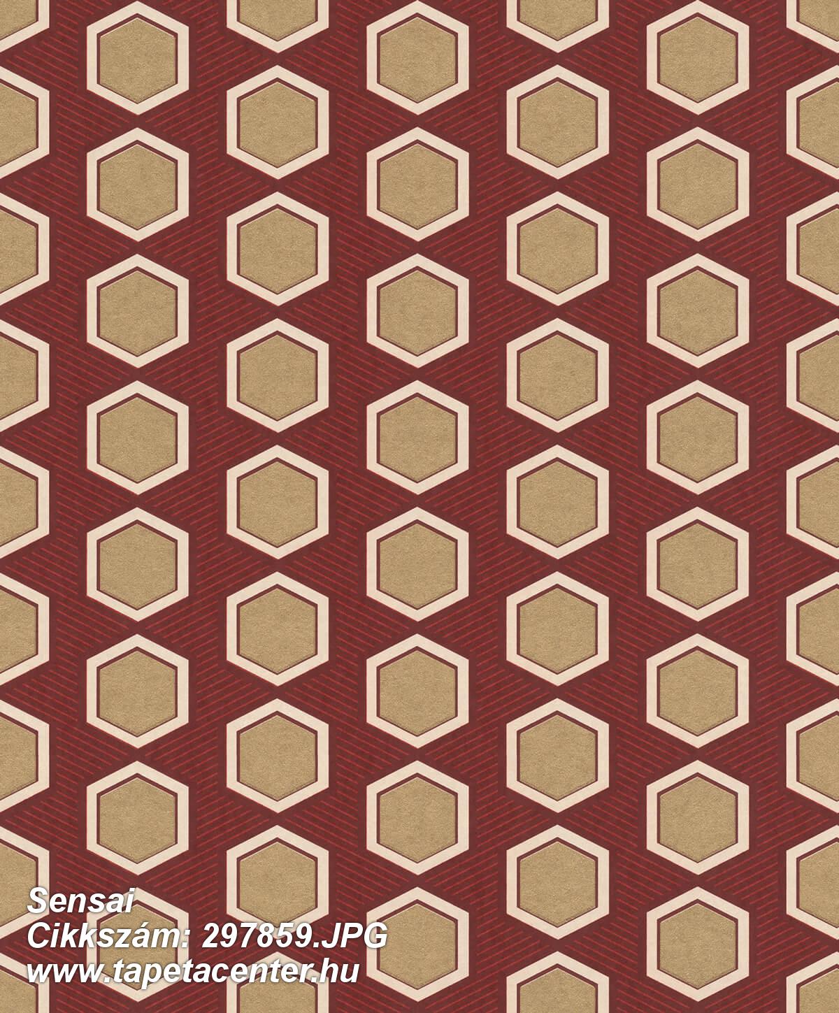 Absztrakt,geometriai mintás,arany,piros-bordó,gyengén mosható,vlies tapéta Absztrakt,geometriai mintás,arany,piros-bordó,gyengén mosható,vlies tapéta
