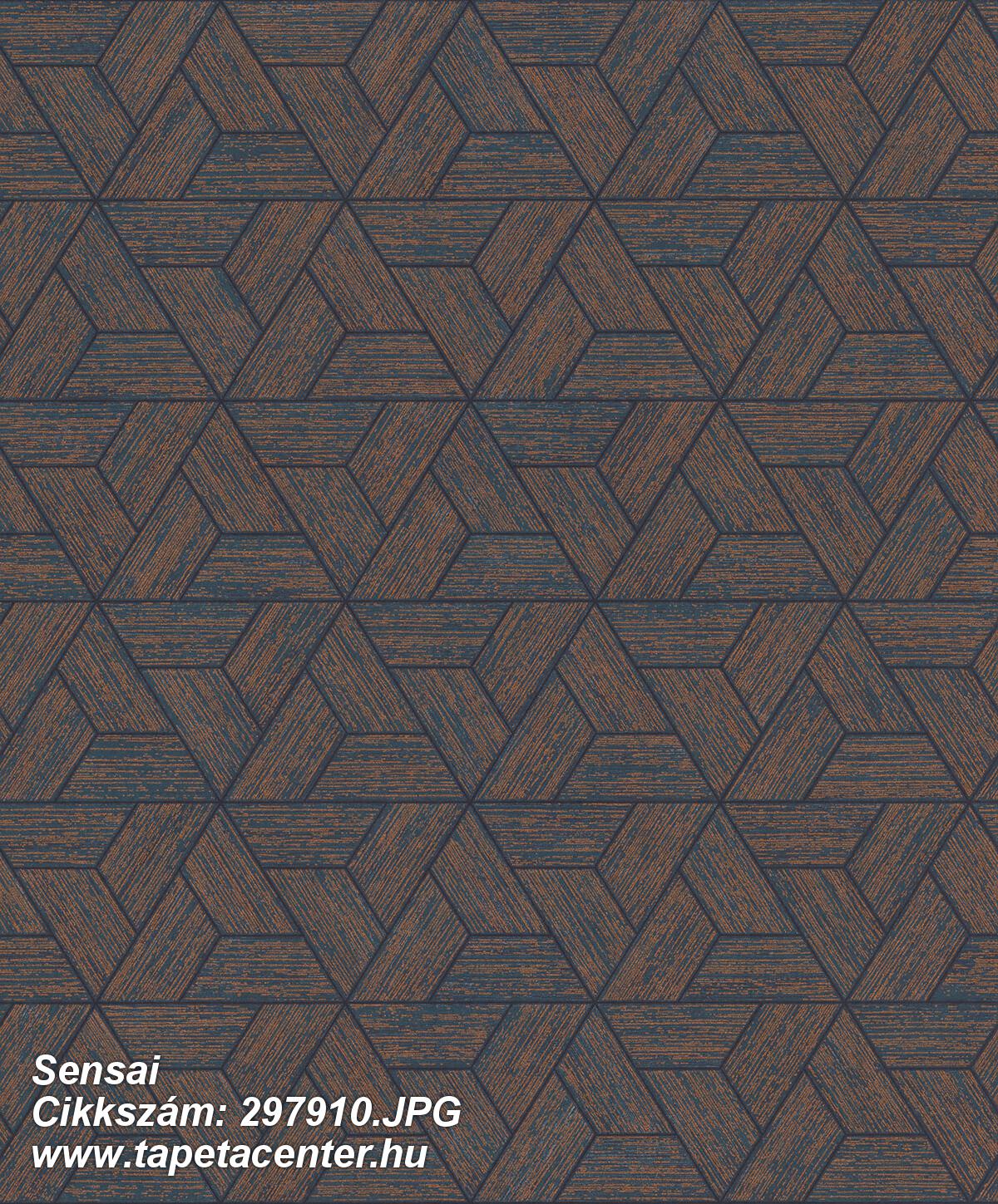 Geometriai mintás,barna,kék,gyengén mosható,vlies tapéta Geometriai mintás,barna,kék,gyengén mosható,vlies tapéta